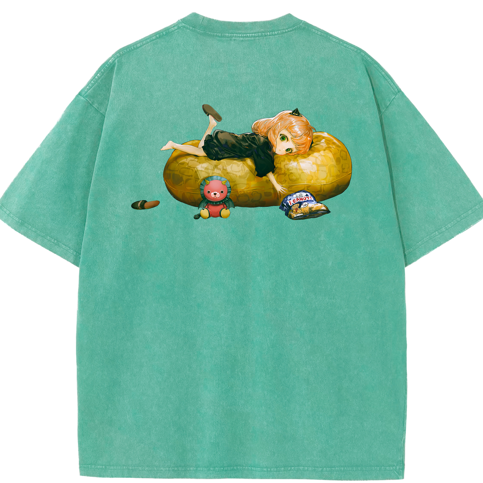 （画像用） SPY×FAMILY间谍家家酒 綿100% ヴィンテージ風 半袖Tシャツ（背面プリント）